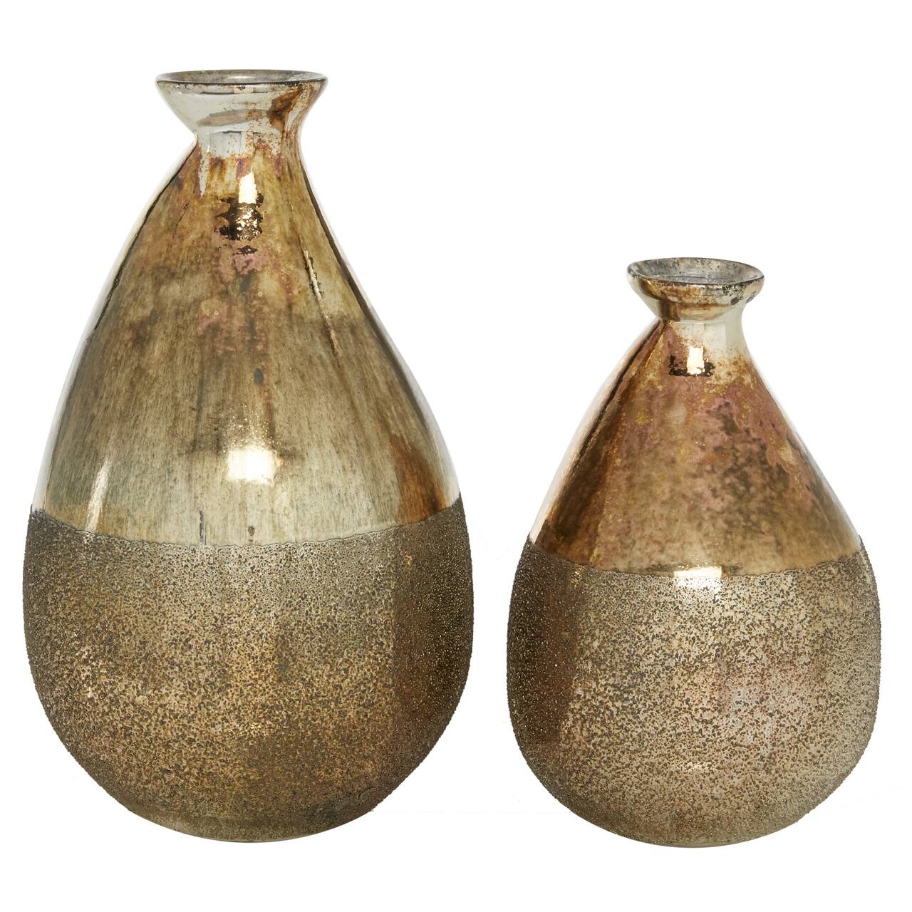 Gold Glass Rustic Vase Set
